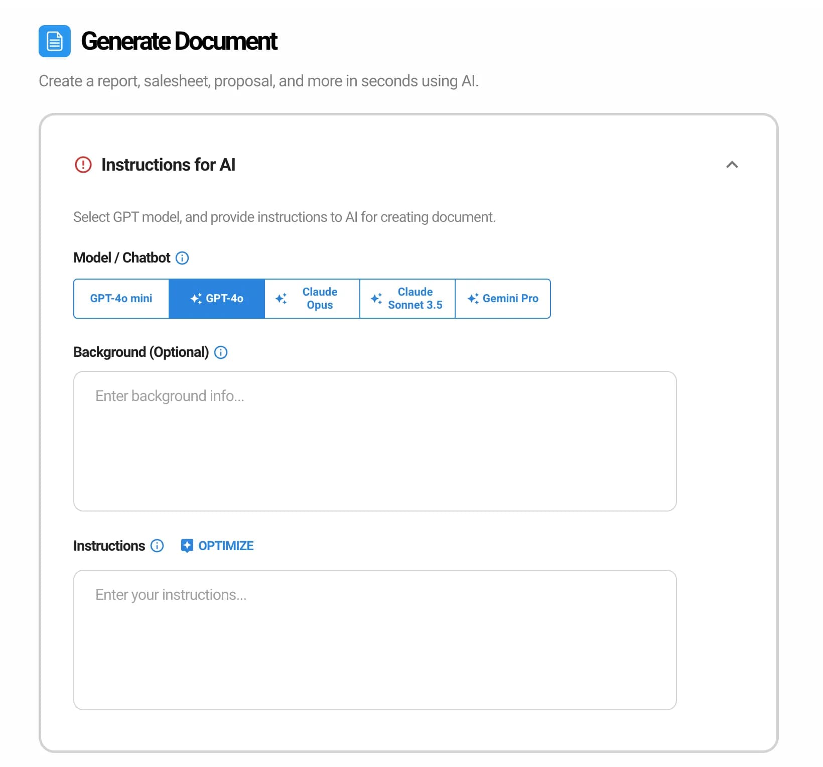 Easily Generate Documents & Reports with AI